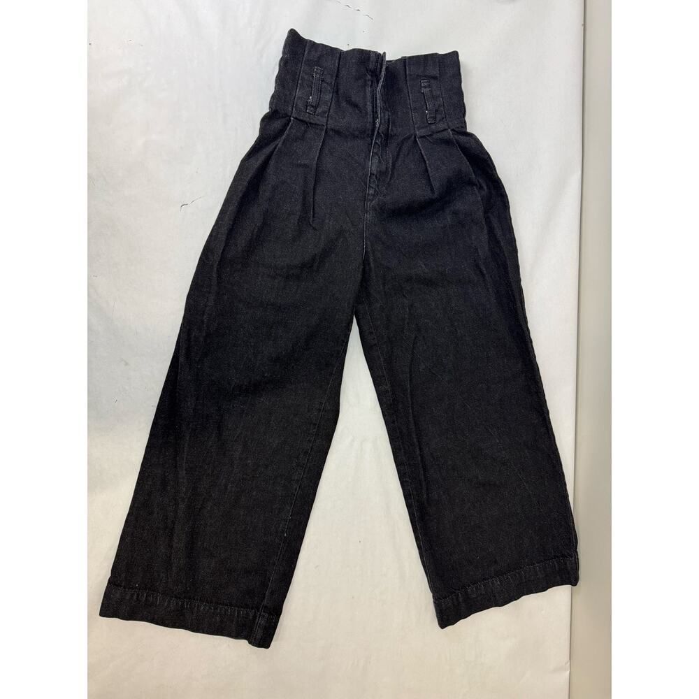 BDG Women's Barrel Leg Paper Bag Waist Jeans Black Karina - Size 25 - Picture 3 of 8